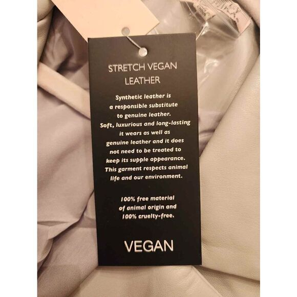 Badgley Mischka NWT stretch vegan leather blazer jacket heather grey size medium - Picture 4 of 8